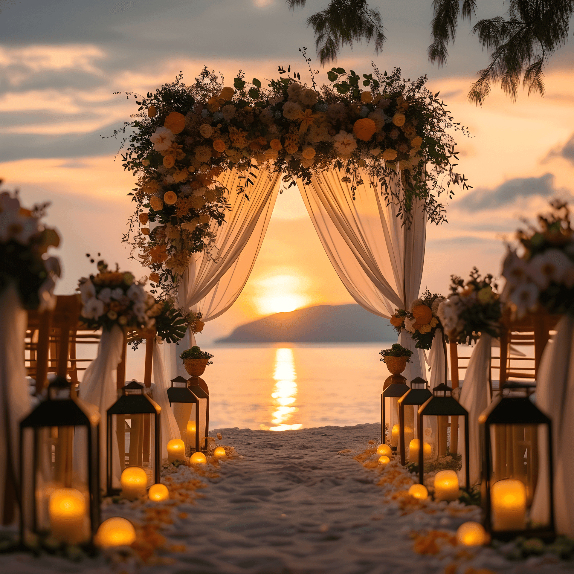 sunset vow renewal ceremony setting in kemer antalya