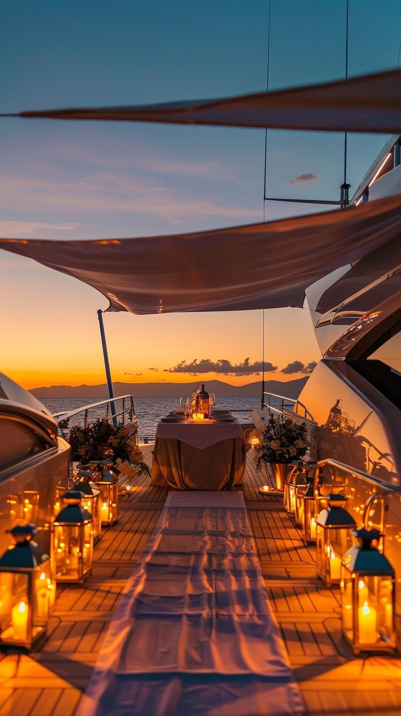 ceremony setup in yacht for elopment wedding in antalya