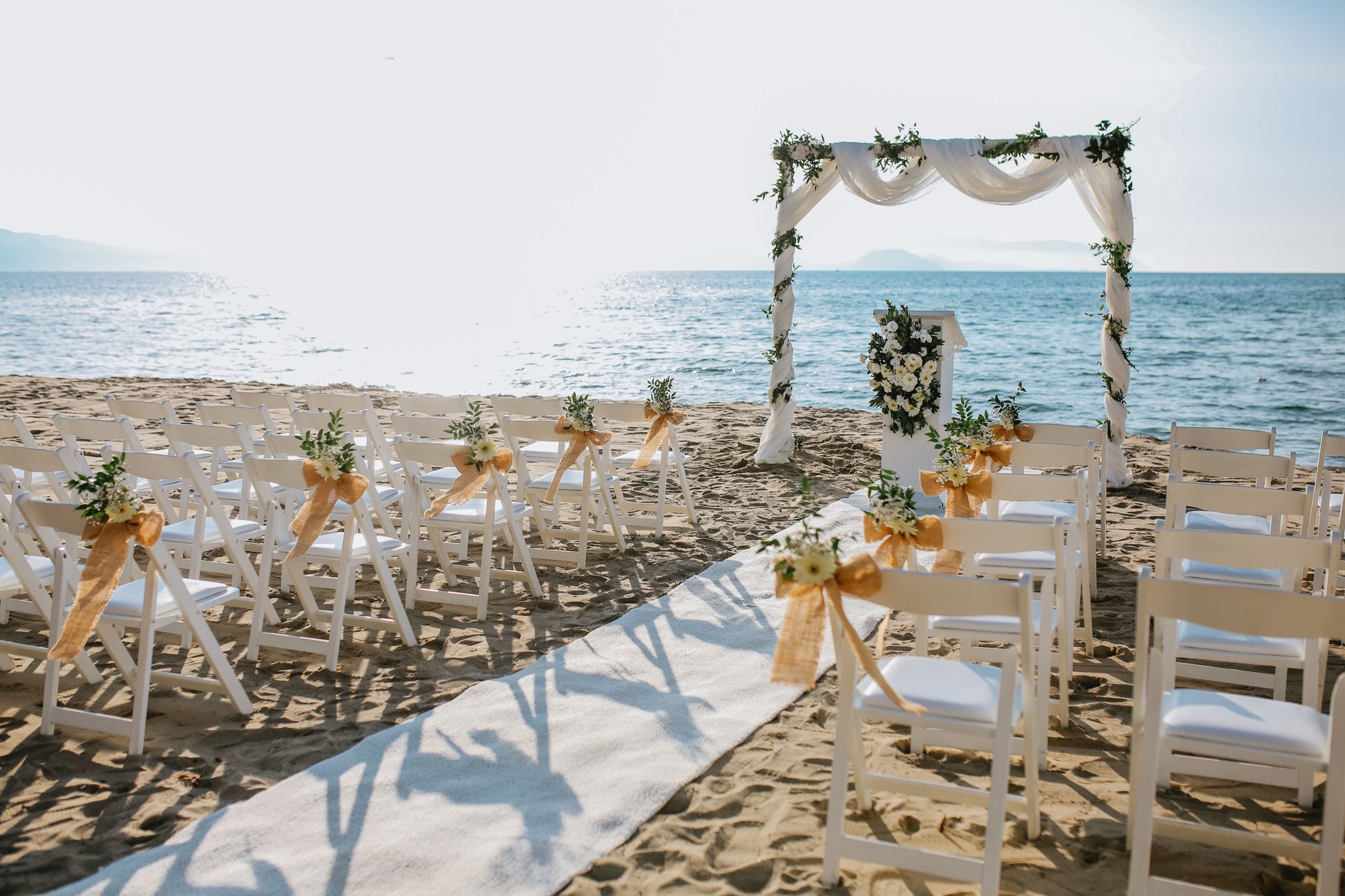 Beautiful wedding arch on the beach